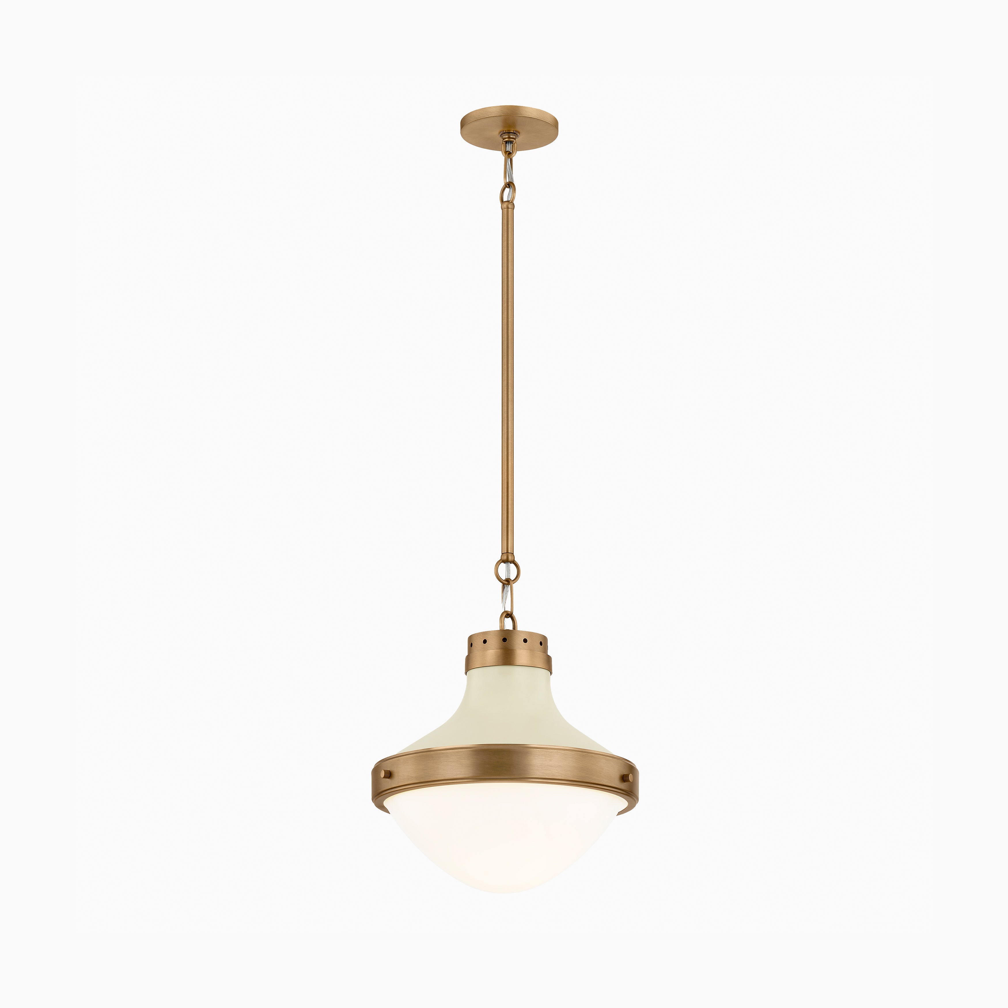 Grady Pendant in Patina Brass and Soft Sand