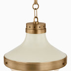 Grady Pendant in Patina Brass and Soft Sand