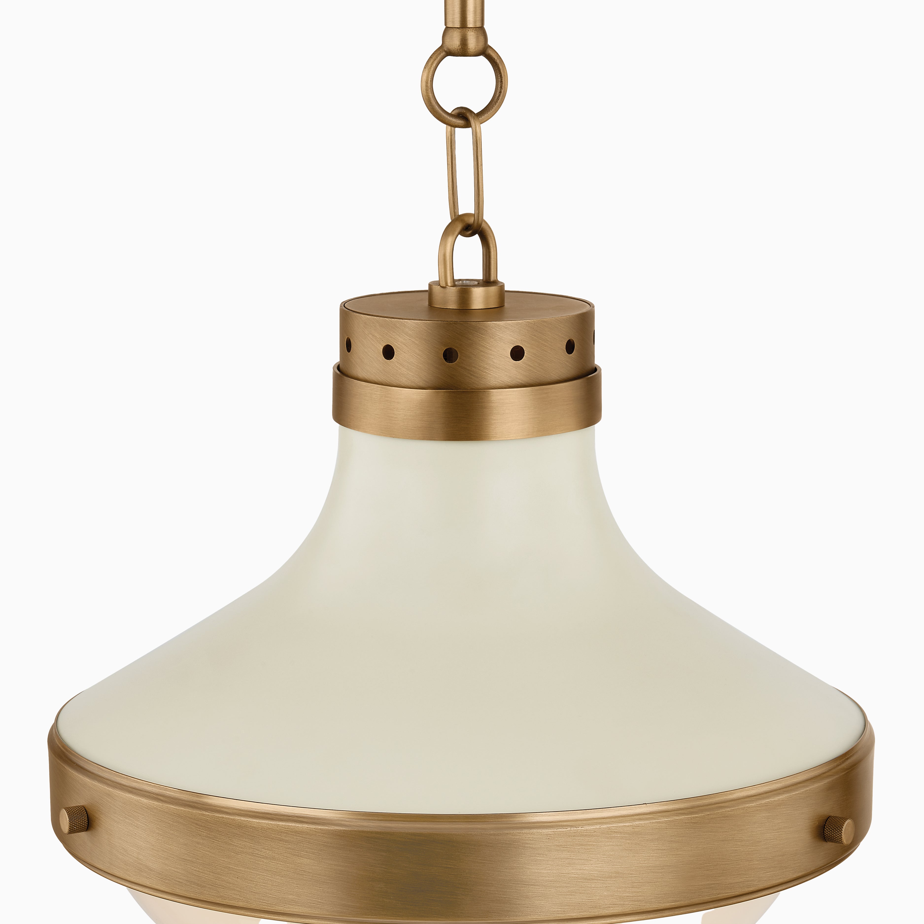 Grady Pendant in Patina Brass and Soft Sand