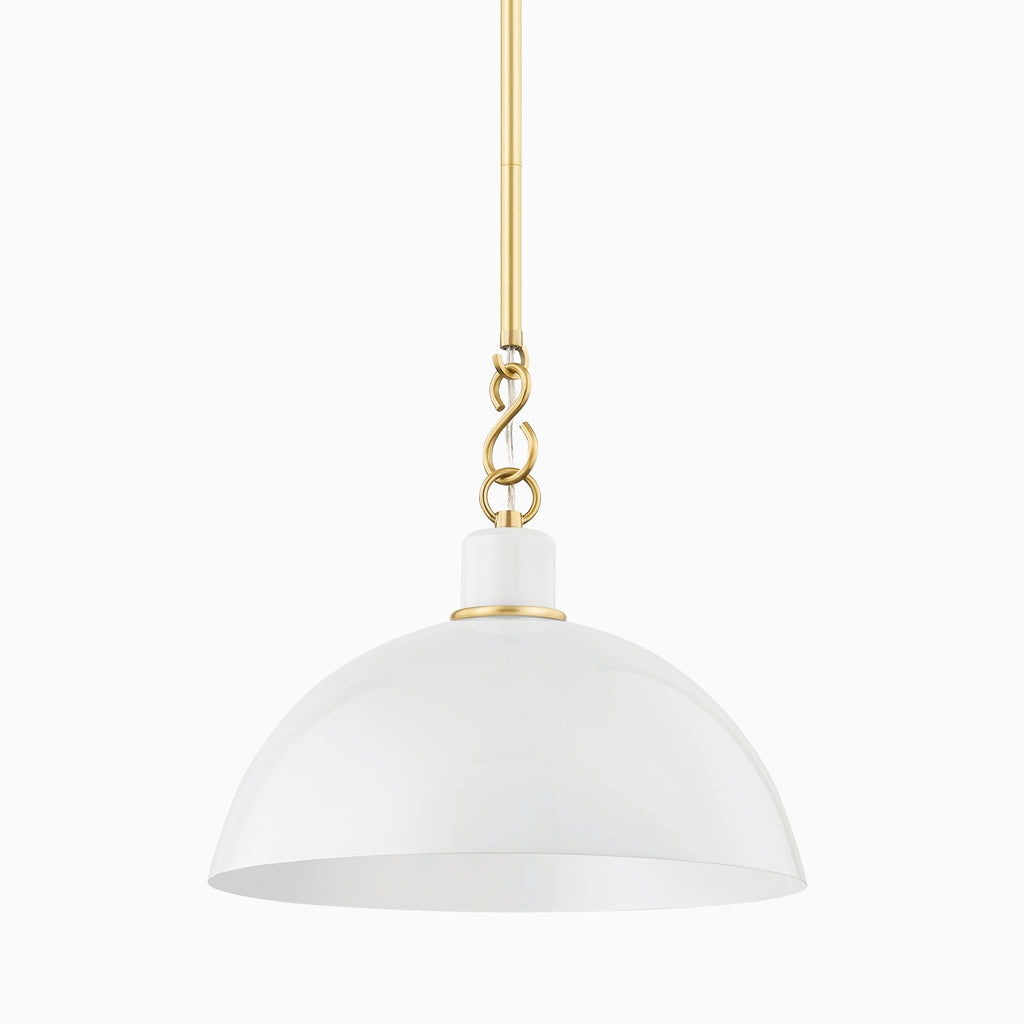 Halsey 13 Pendant in White & Aged Brass