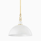 Halsey 13 Pendant in White & Aged Brass