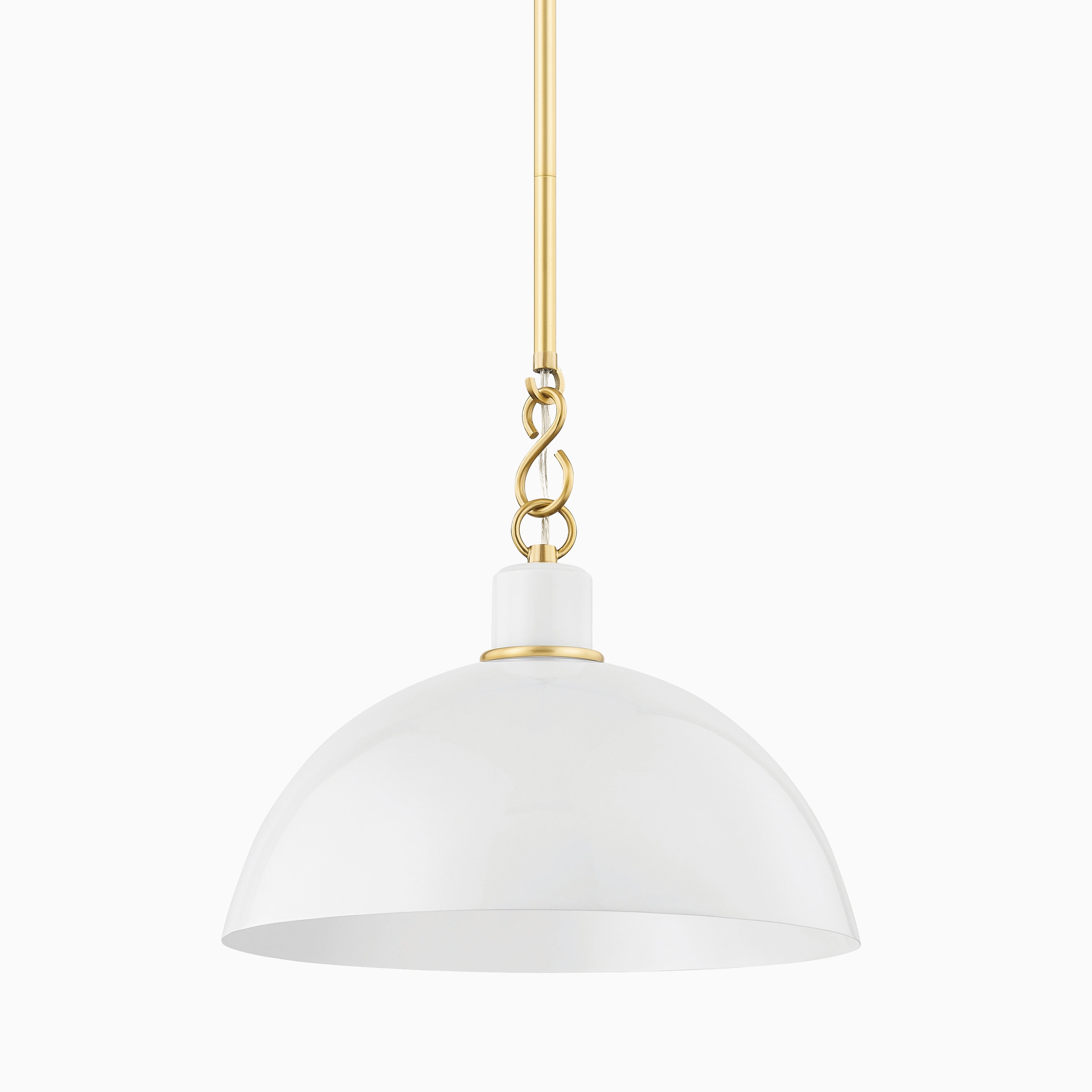 Halsey 13 Pendant in White & Aged Brass
