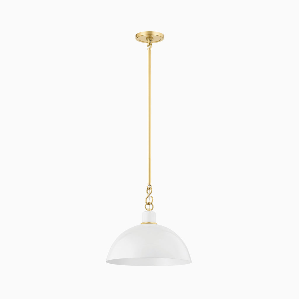 Halsey 13 Pendant in White & Aged Brass