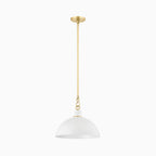 Halsey 13 Pendant in White & Aged Brass