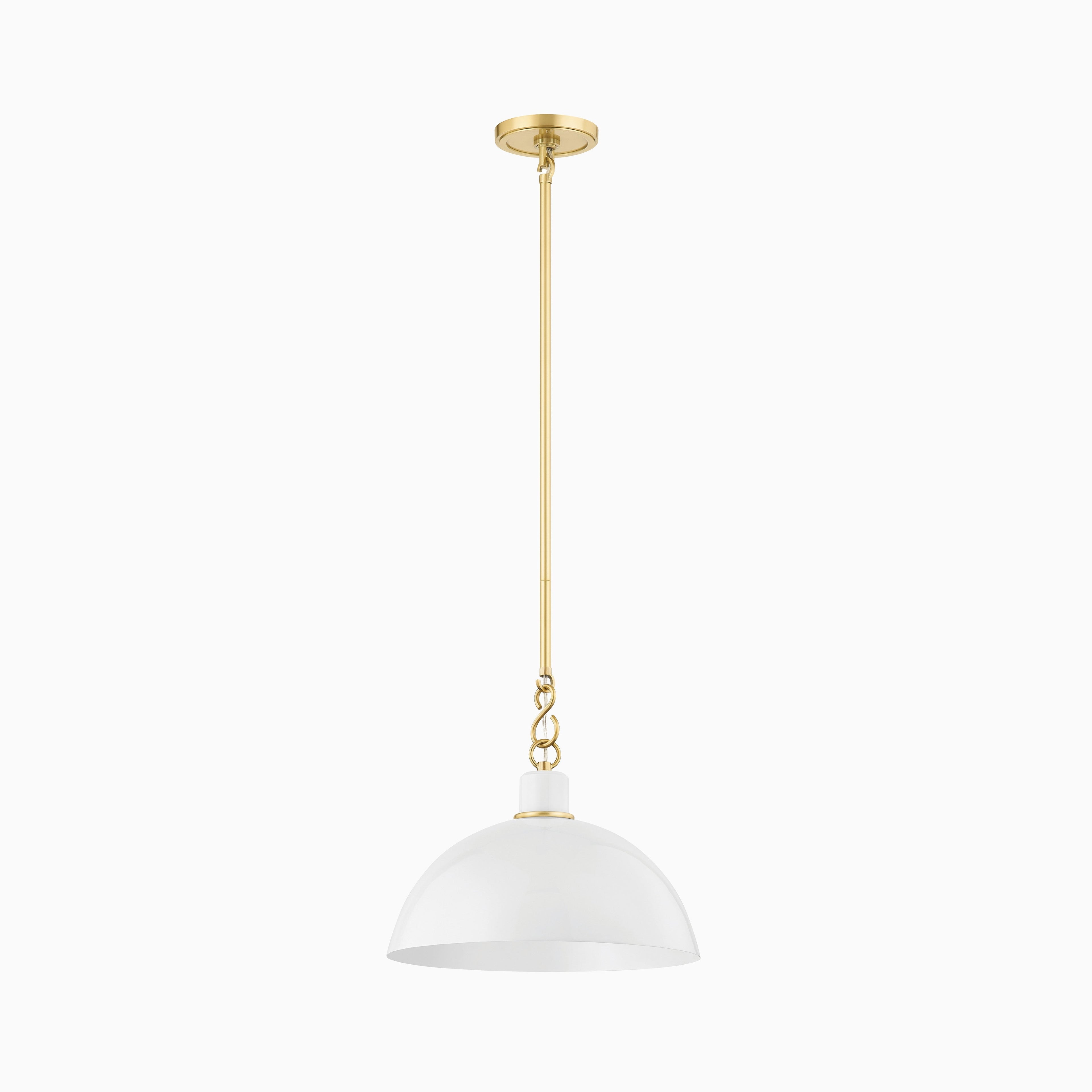 Halsey 13 Pendant in White & Aged Brass