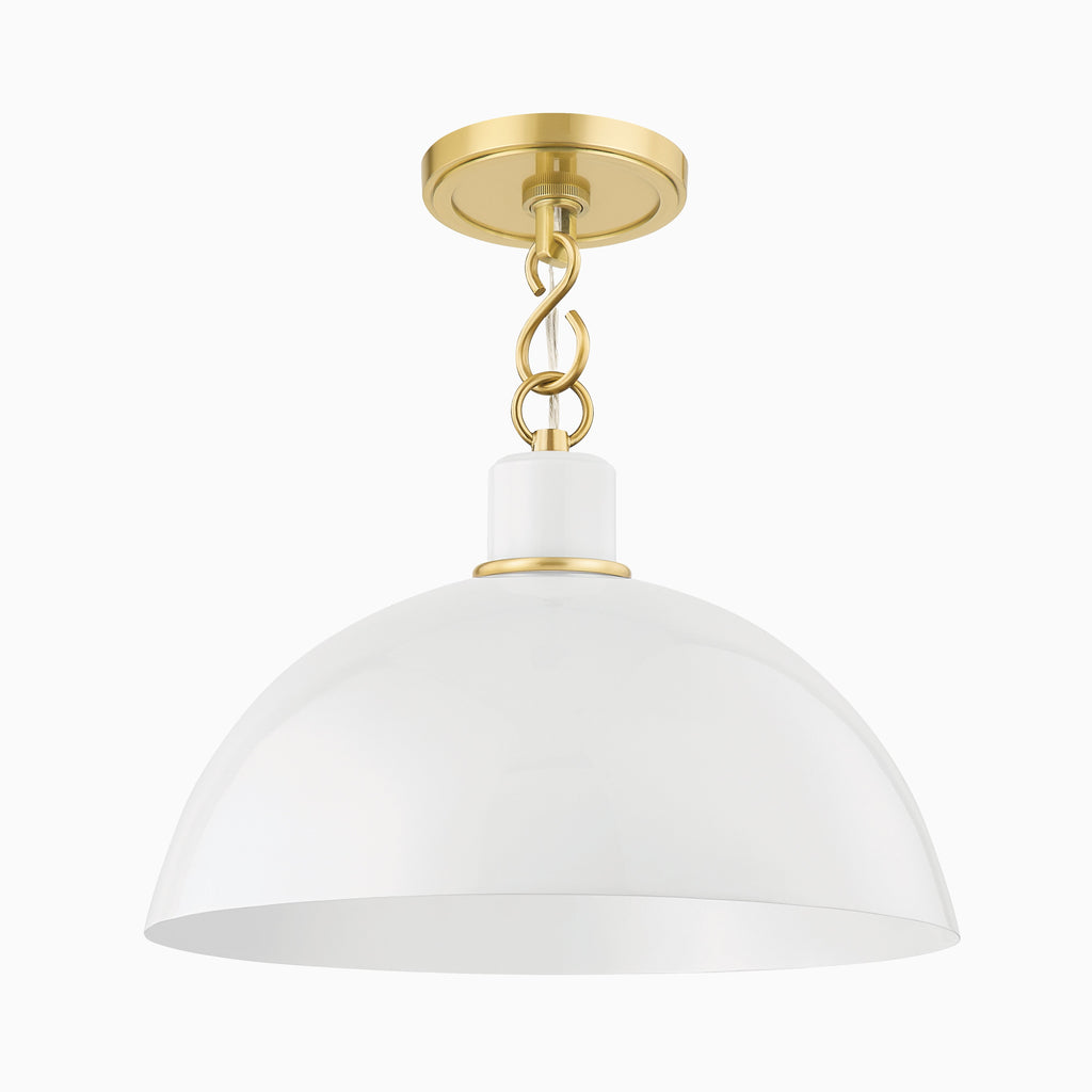 Halsey 13 Pendant in White & Aged Brass