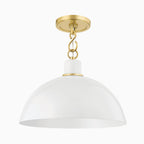 Halsey 13 Pendant in White & Aged Brass