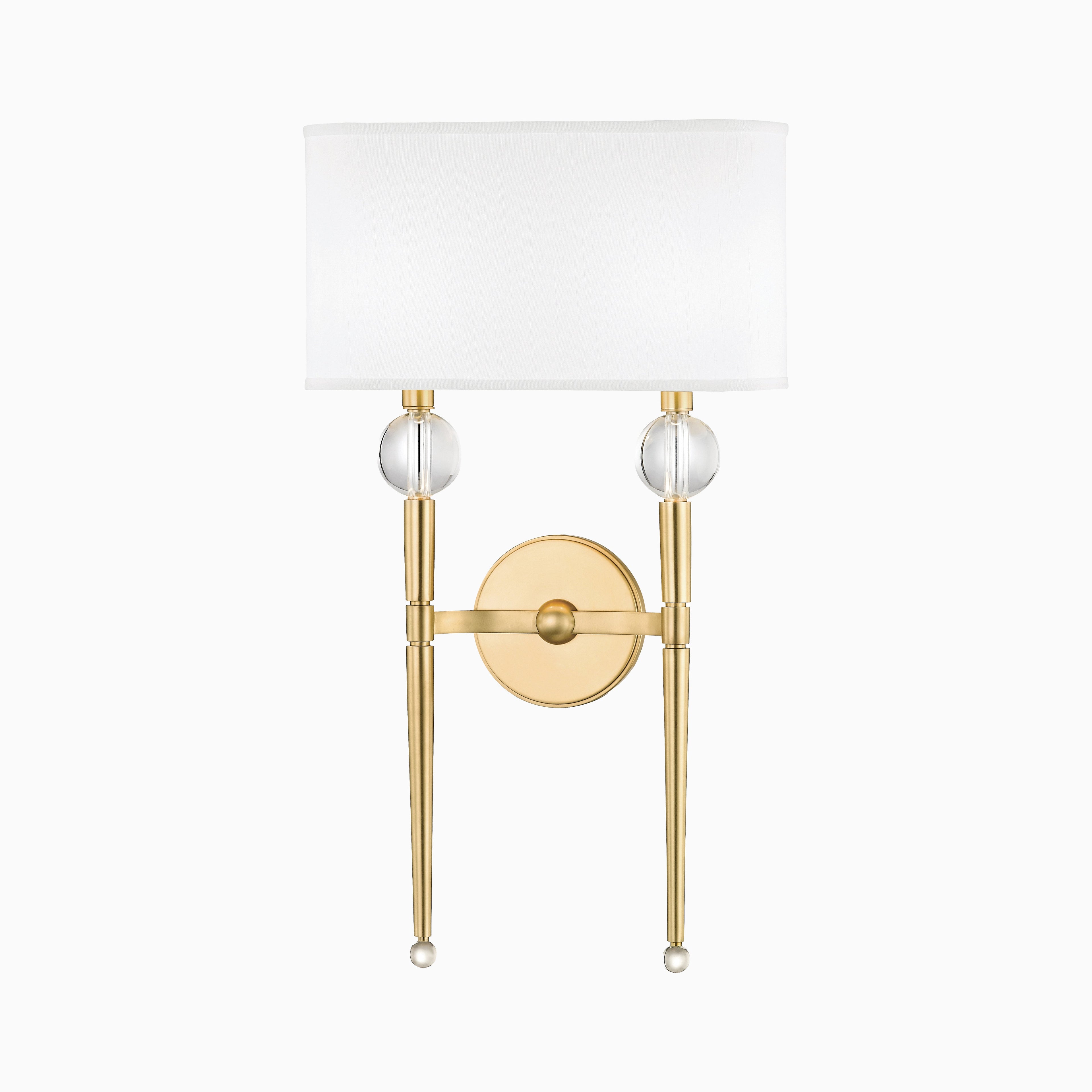 Mickelson 2-Light Wall Sconce in Aged Brass