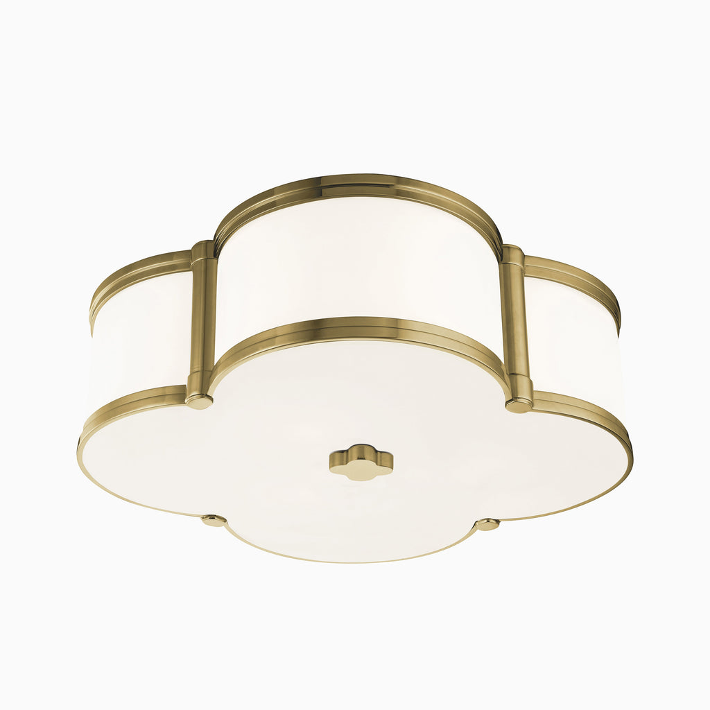 Mulligan 17 Flush Mount in Aged Brass