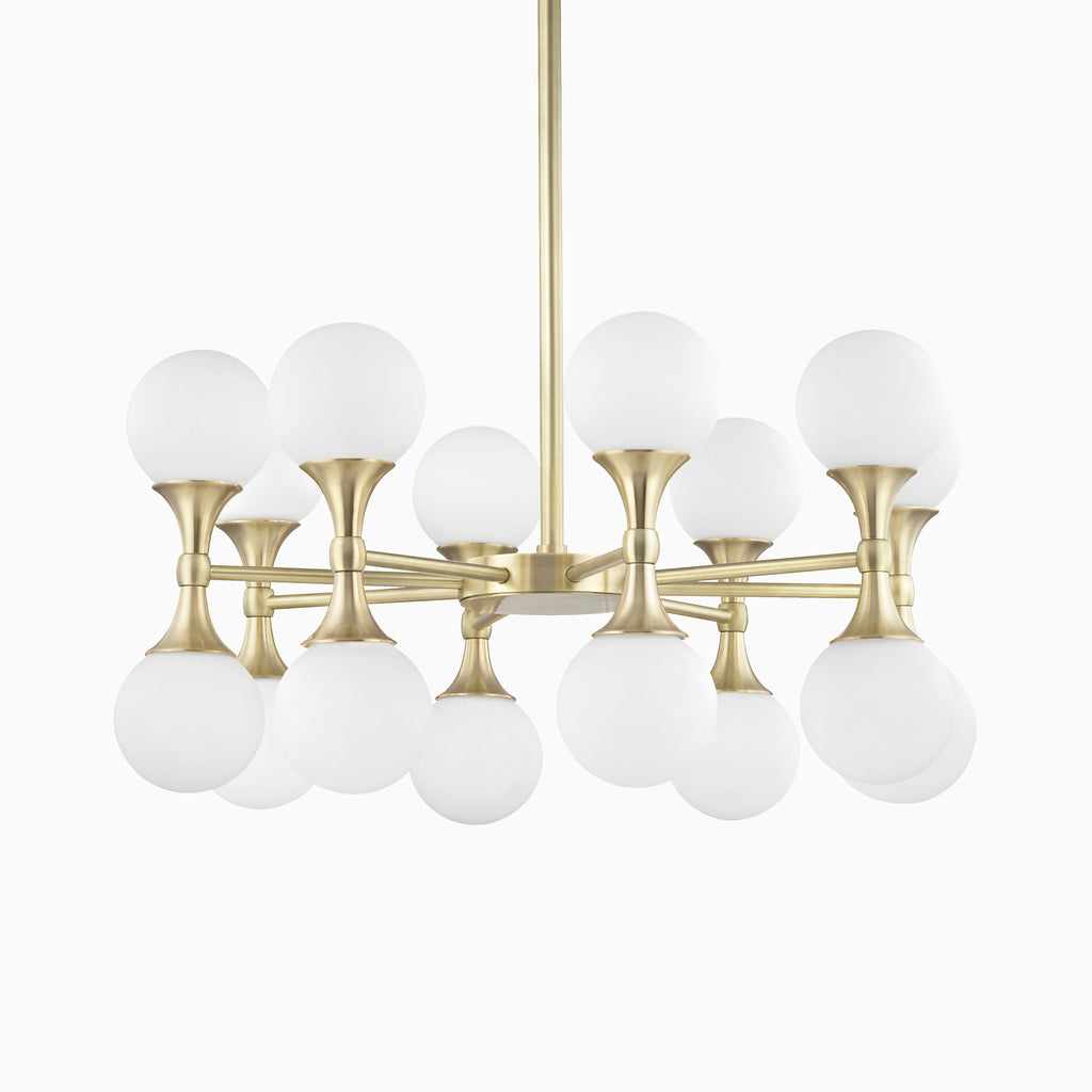 Nicholson Chandelier in Aged Brass