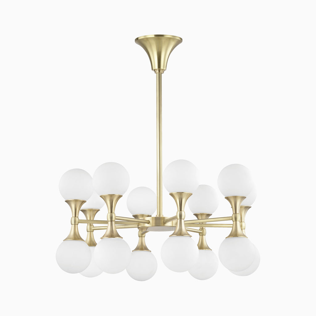 Nicholson Chandelier in Aged Brass