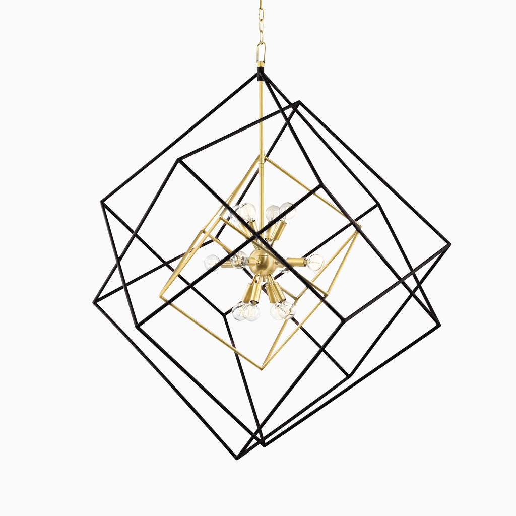 Osborne 34 Chandelier in Aged Brass