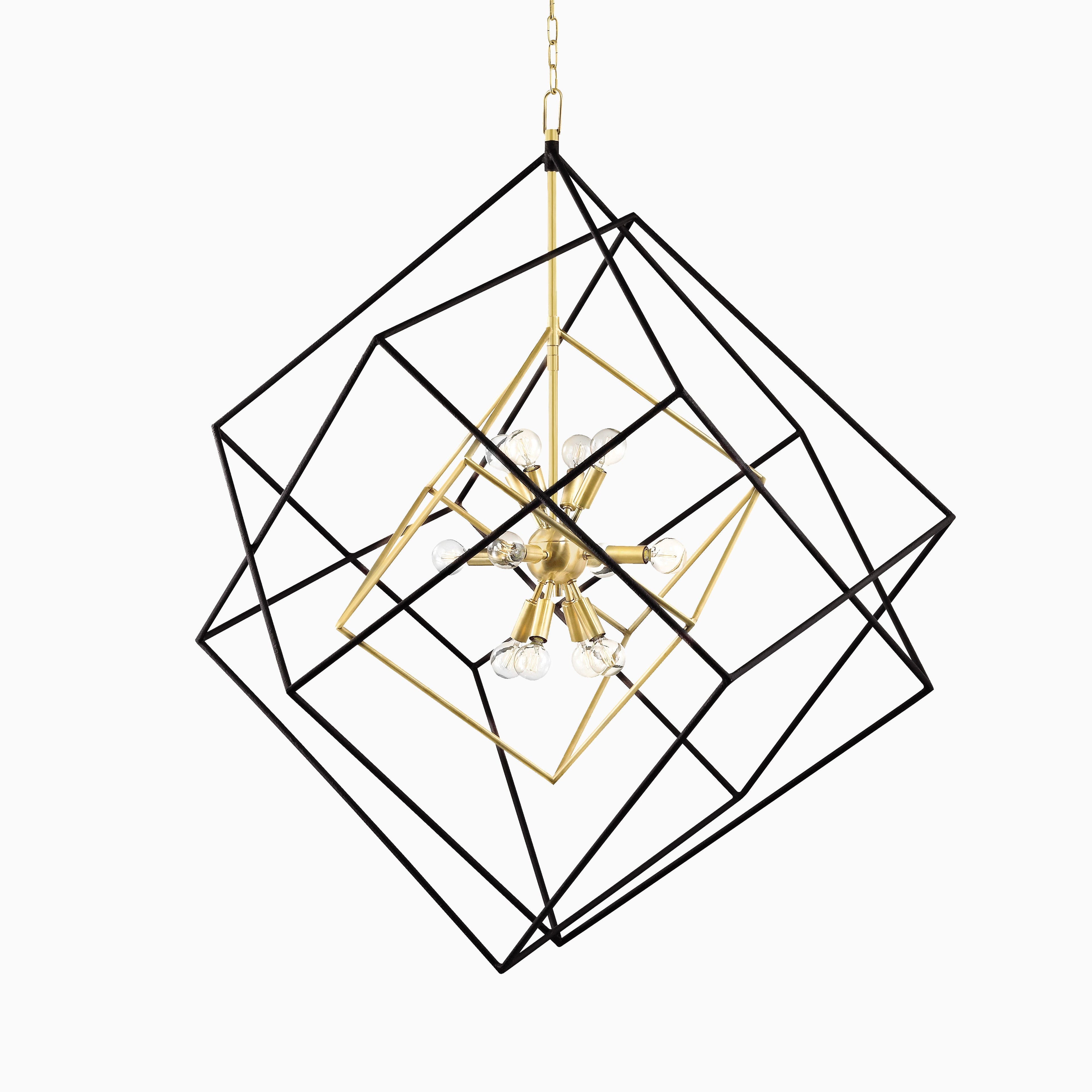 Osborne 34 Chandelier in Aged Brass