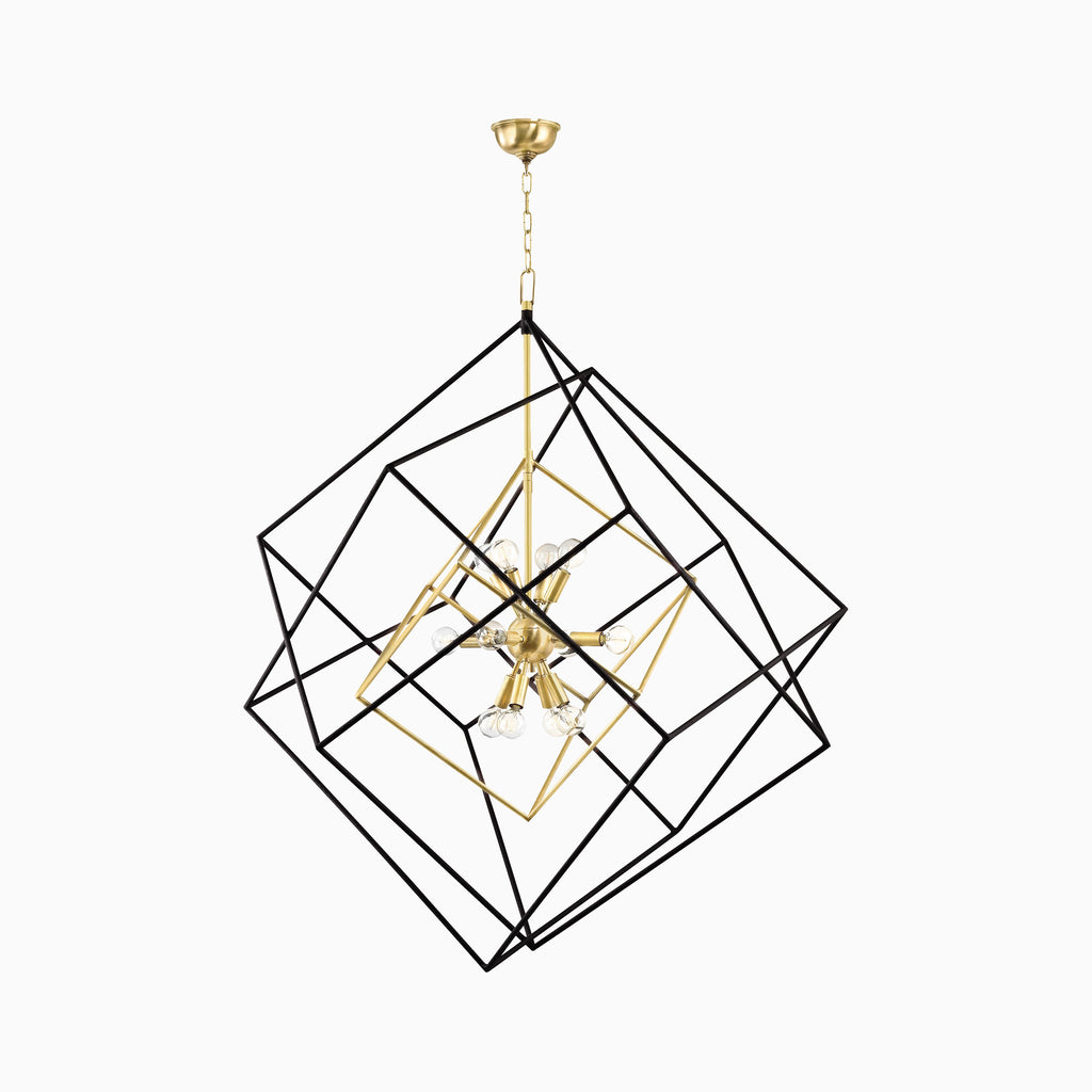 Osborne 34 Chandelier in Aged Brass