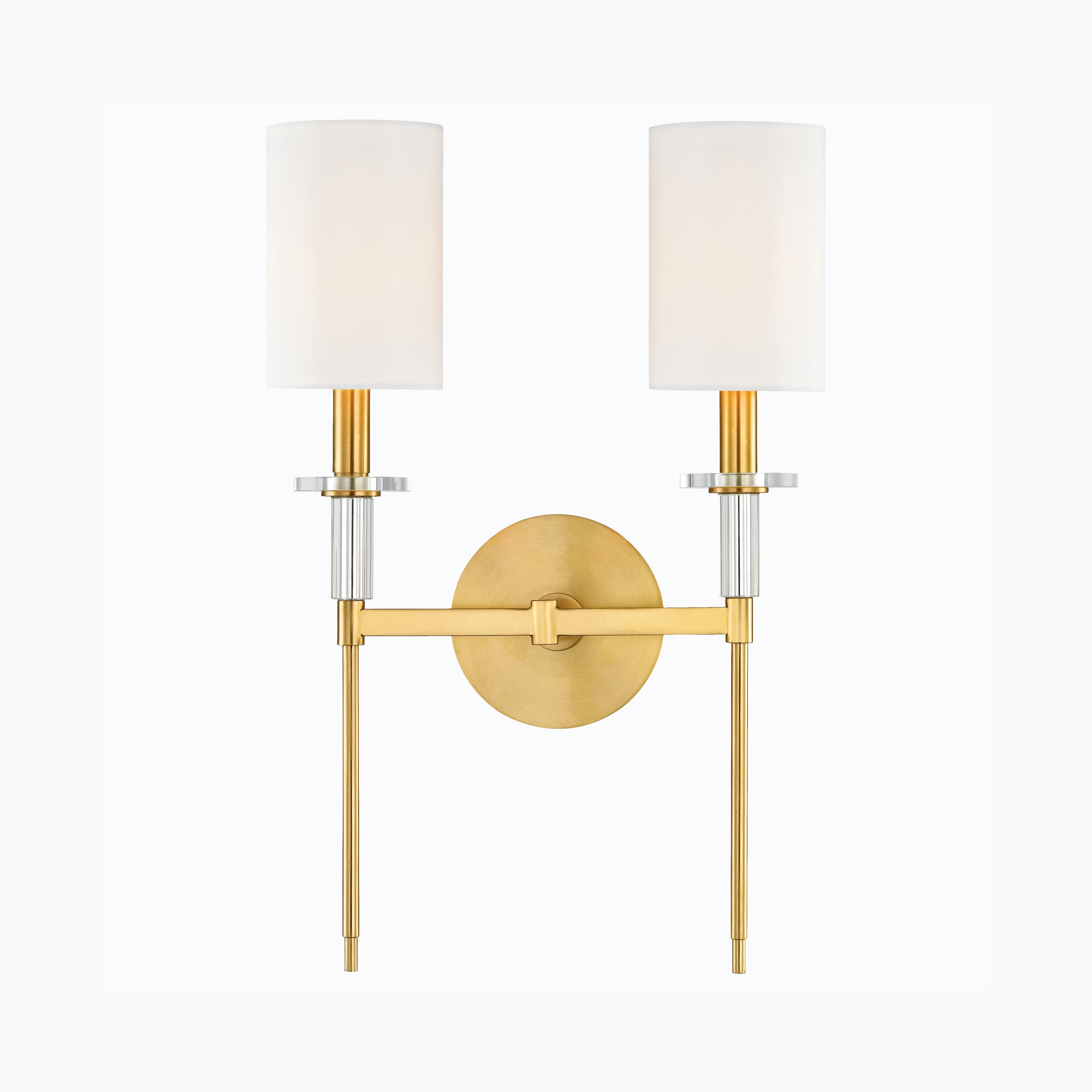 Prudence 2-Light Wall Sconce in Aged Brass