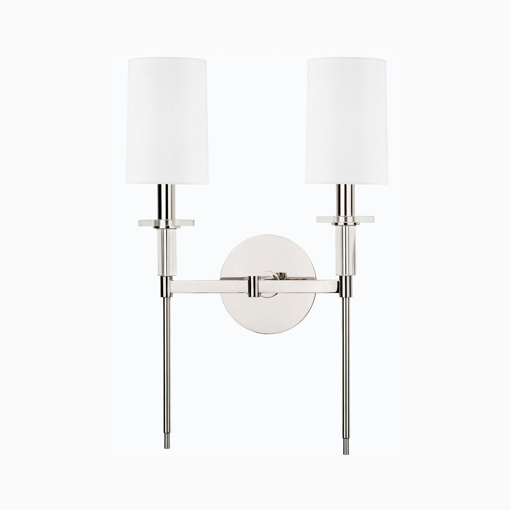 Prudence 2-Light Wall Sconce in Polished Nickel