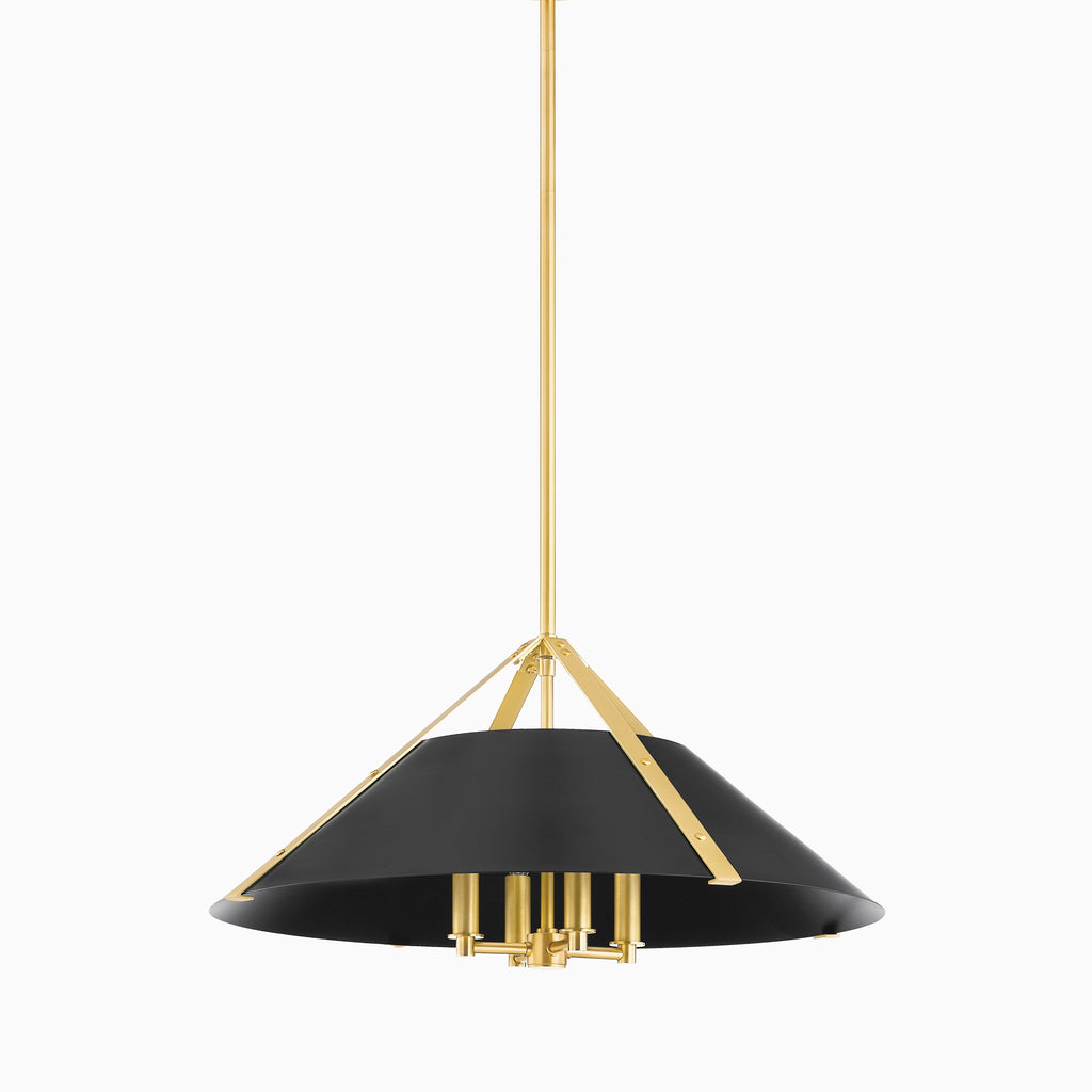 Robbins Pendant in Aged Brass/Soft Black