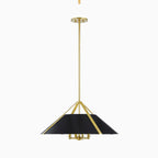 Robbins Pendant in Aged Brass/Soft Black