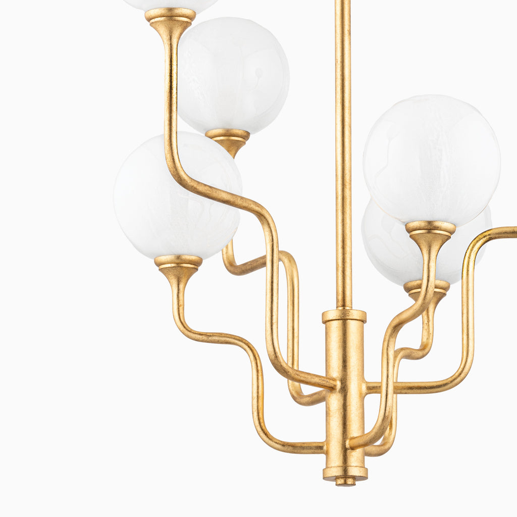 Perola Chandelier In Vintage Gold Leaf