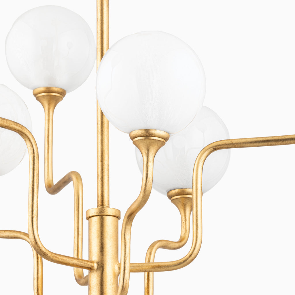 Perola Chandelier In Vintage Gold Leaf