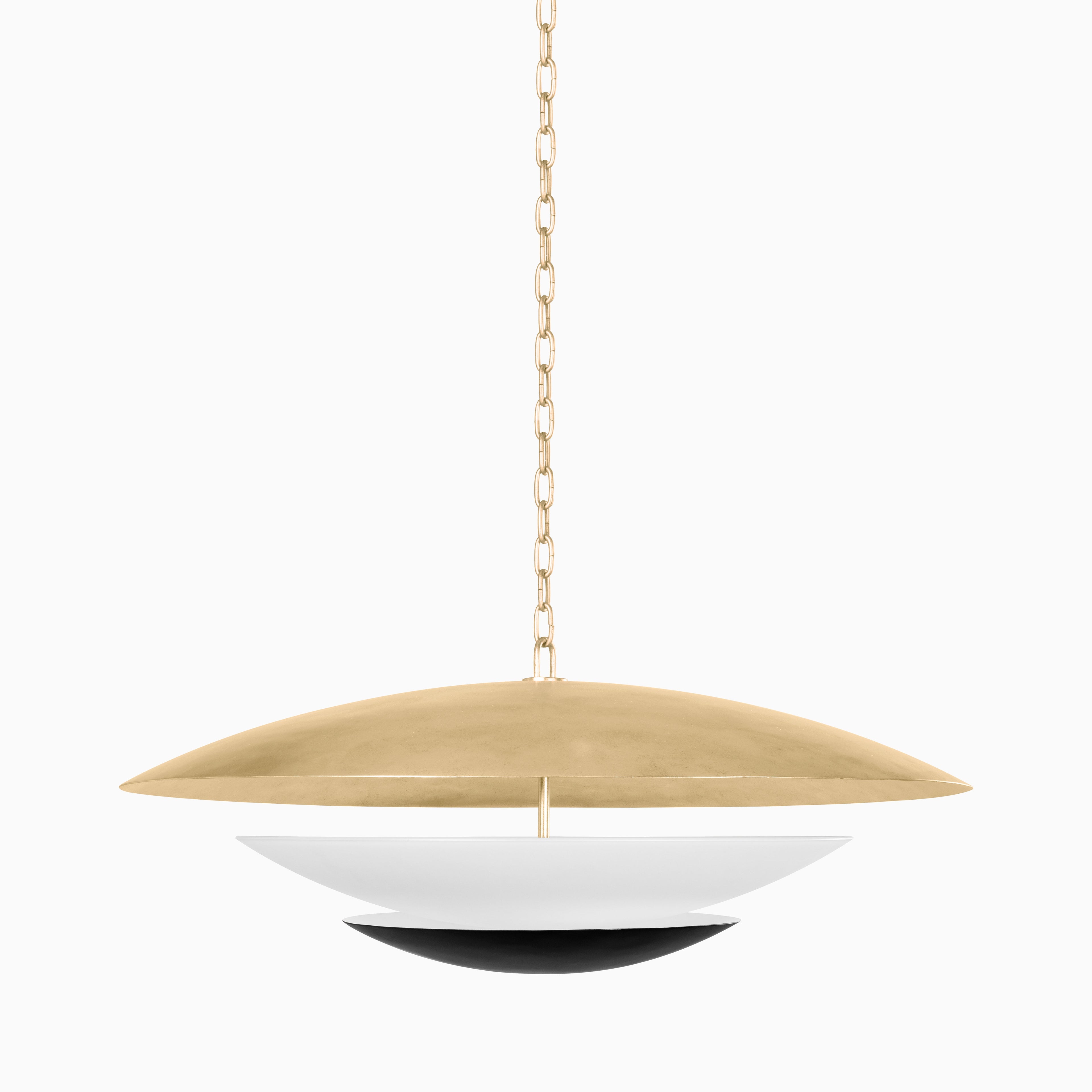 Azalea Pendant In Vintage Gold Leaf And Soft Black