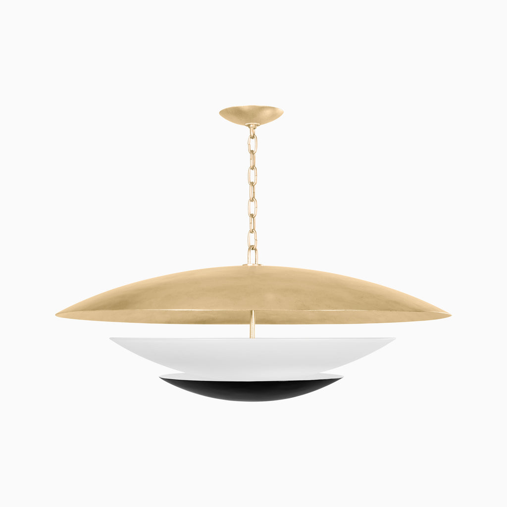 Azalea Pendant In Vintage Gold Leaf And Soft Black