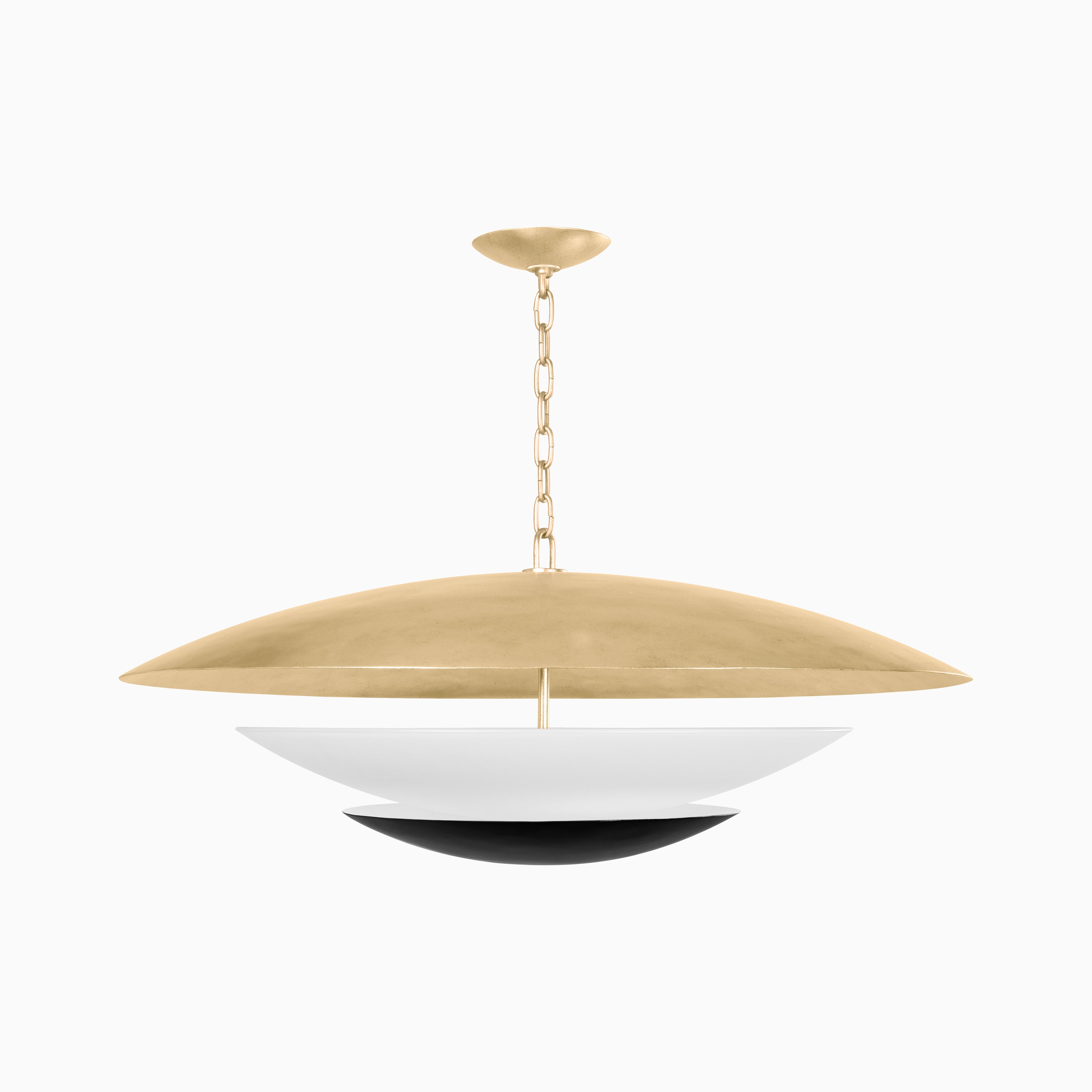 Azalea Pendant In Vintage Gold Leaf And Soft Black