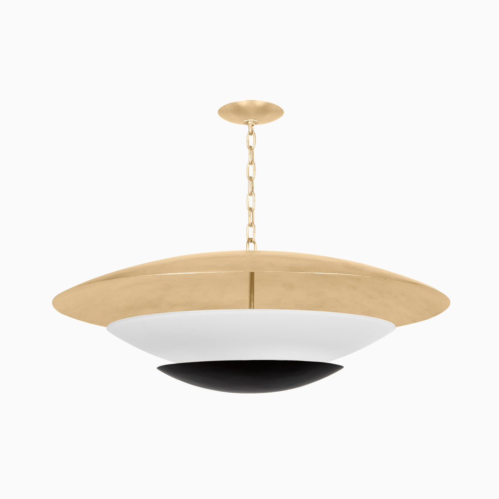 Azalea Pendant In Vintage Gold Leaf And Soft Black