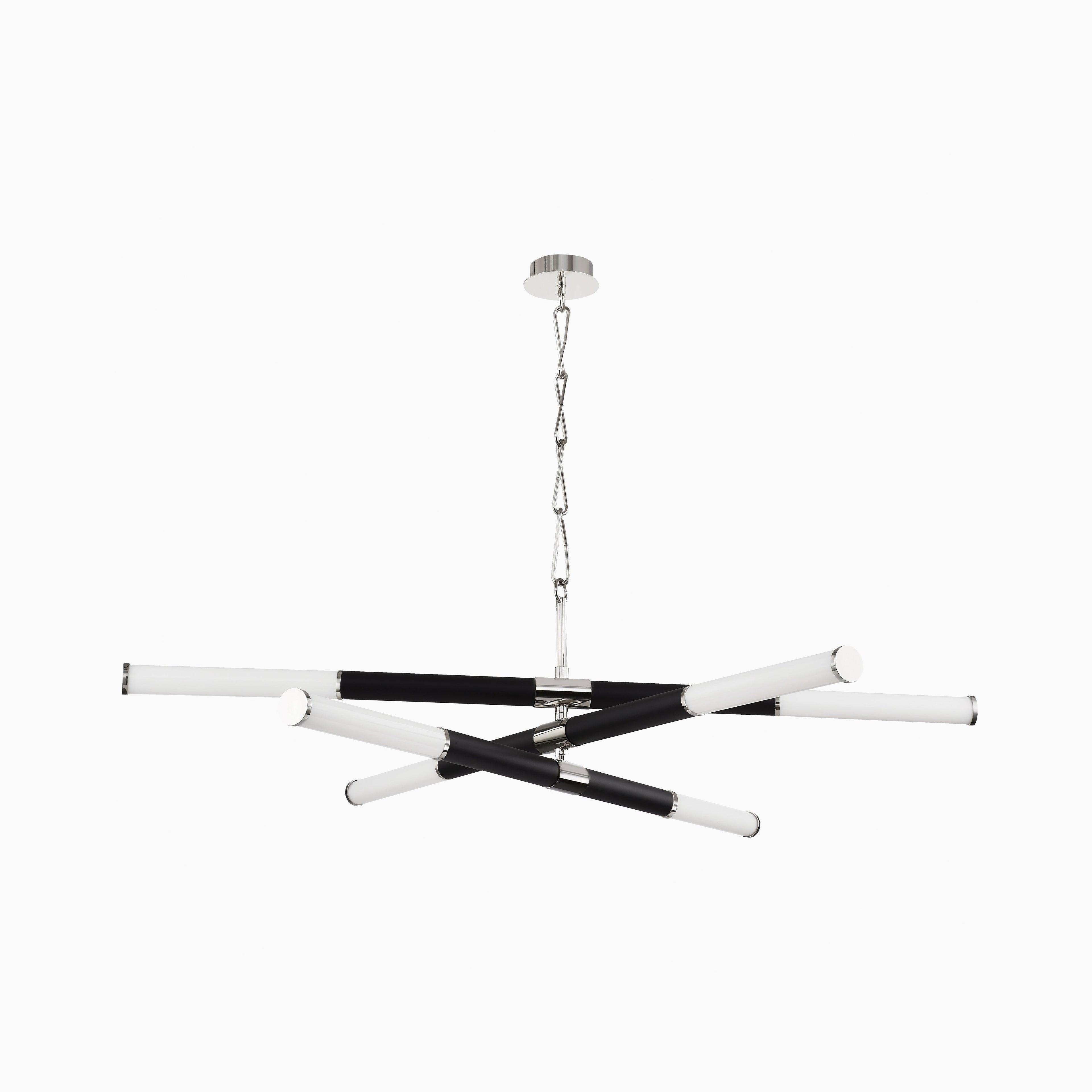 Tomlinson Chandelier in Polished Nickel/Black