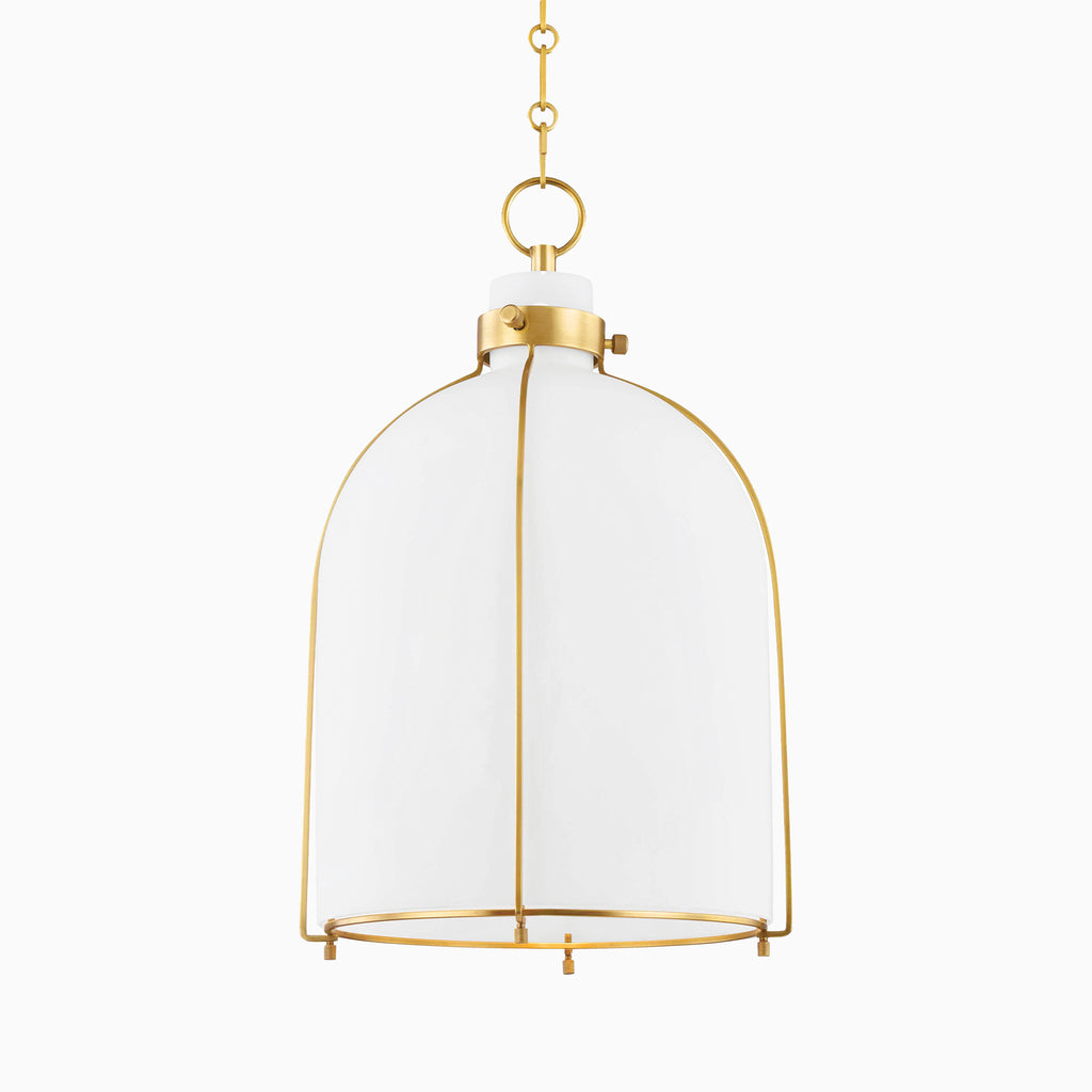 Rosa Rounded Pendant in Aged Brass