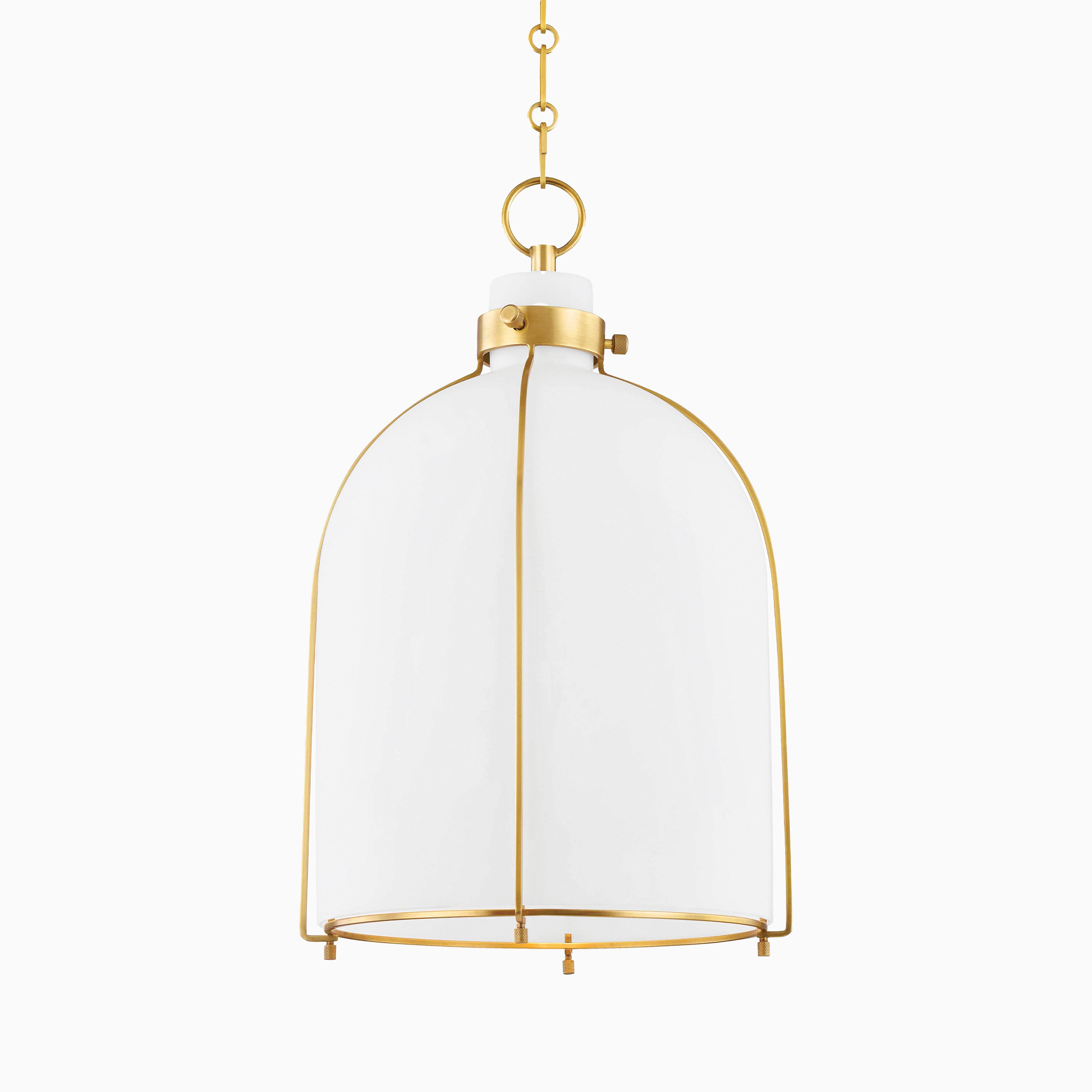 Rosa Rounded Pendant in Aged Brass
