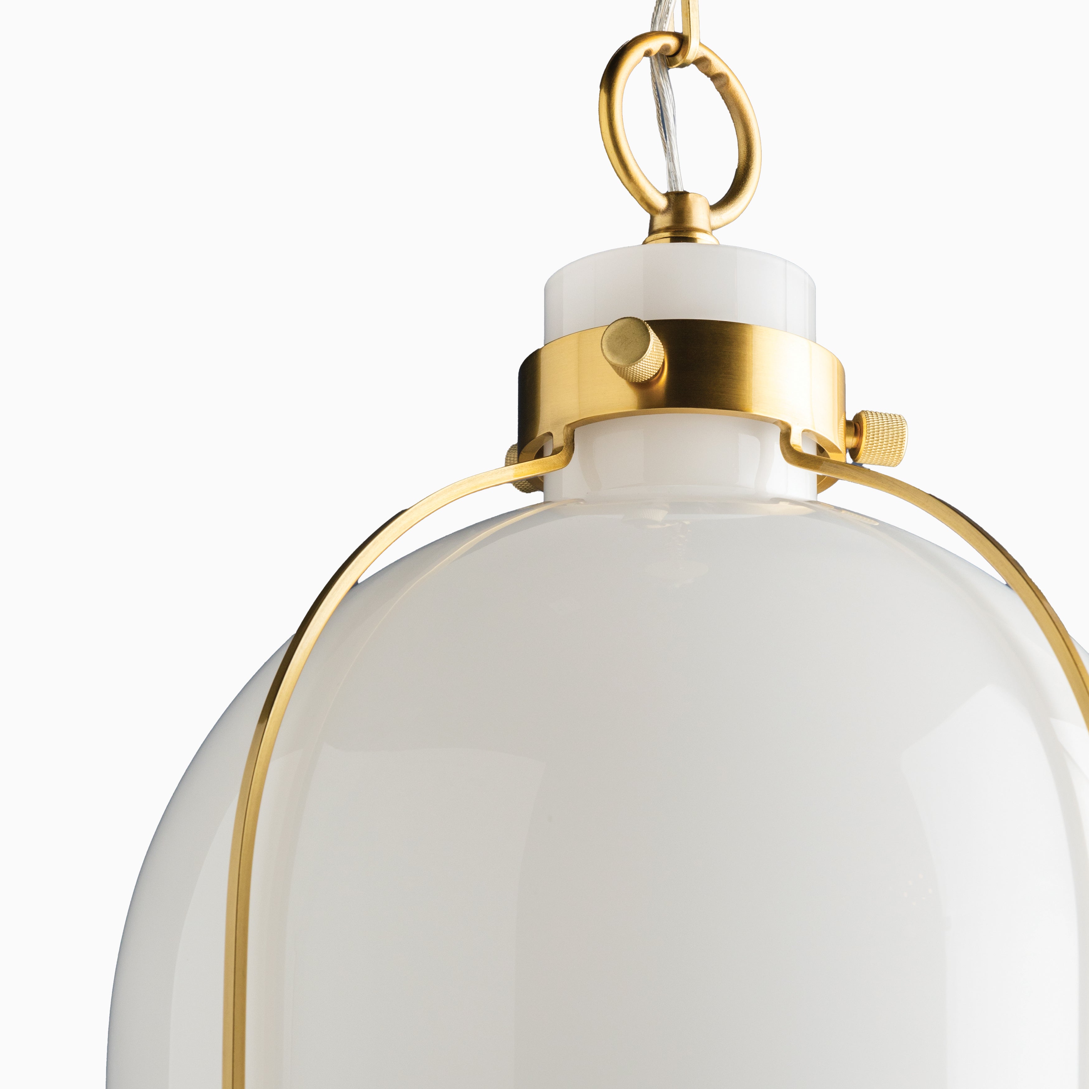 Rosa Rounded Pendant in Aged Brass