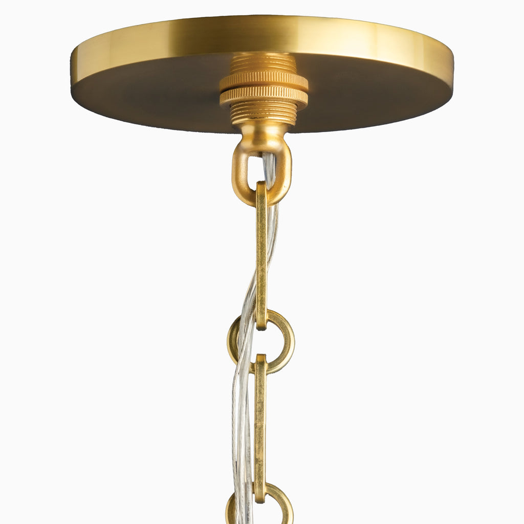 Rosa Rounded Pendant in Aged Brass