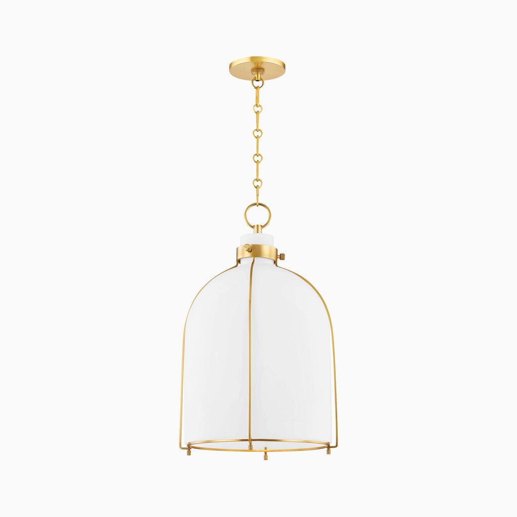 Rosa Rounded Pendant in Aged Brass