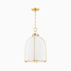 Rosa Rounded Pendant in Aged Brass