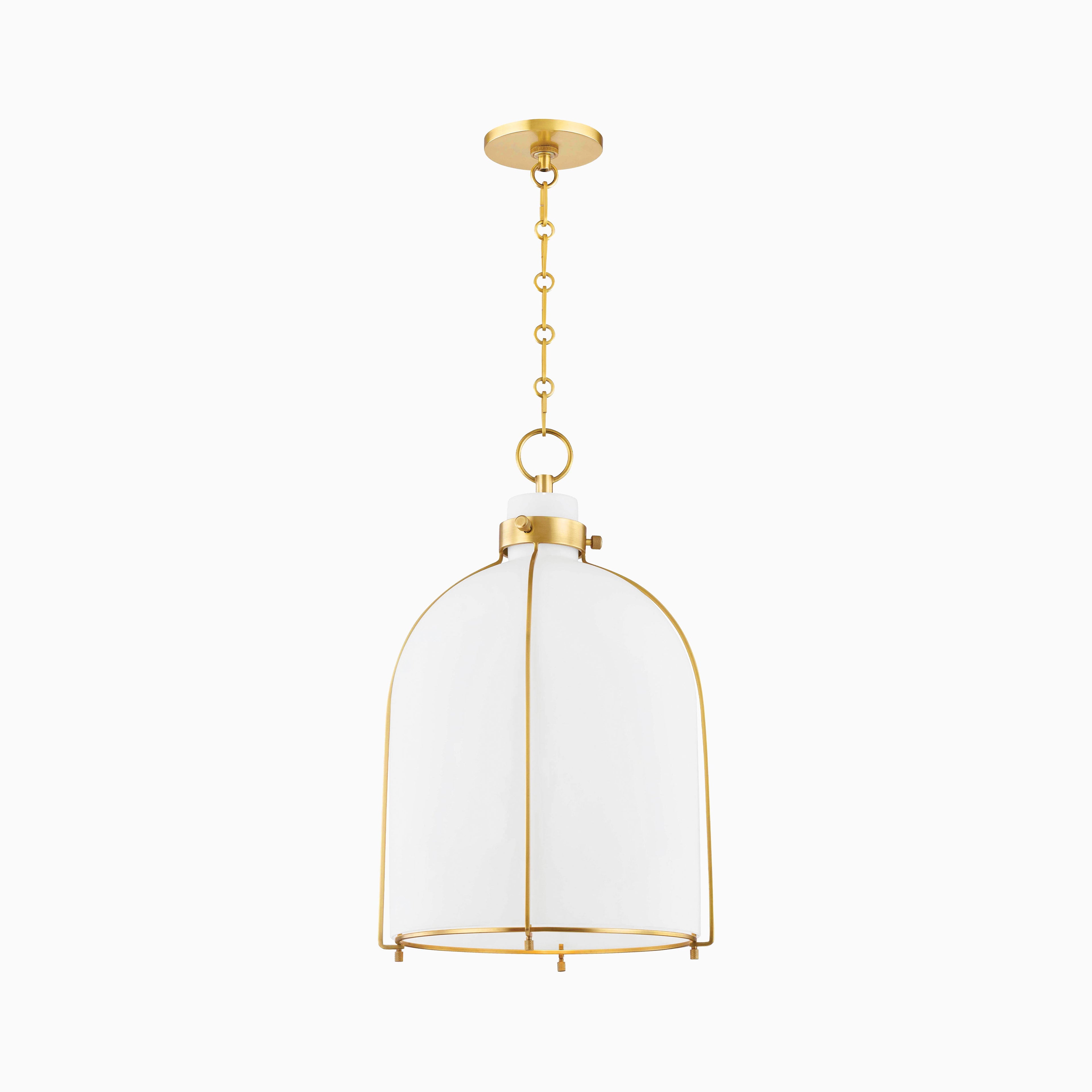 Rosa Rounded Pendant in Aged Brass