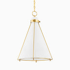 Rosa Triangular Pendant in Aged Brass