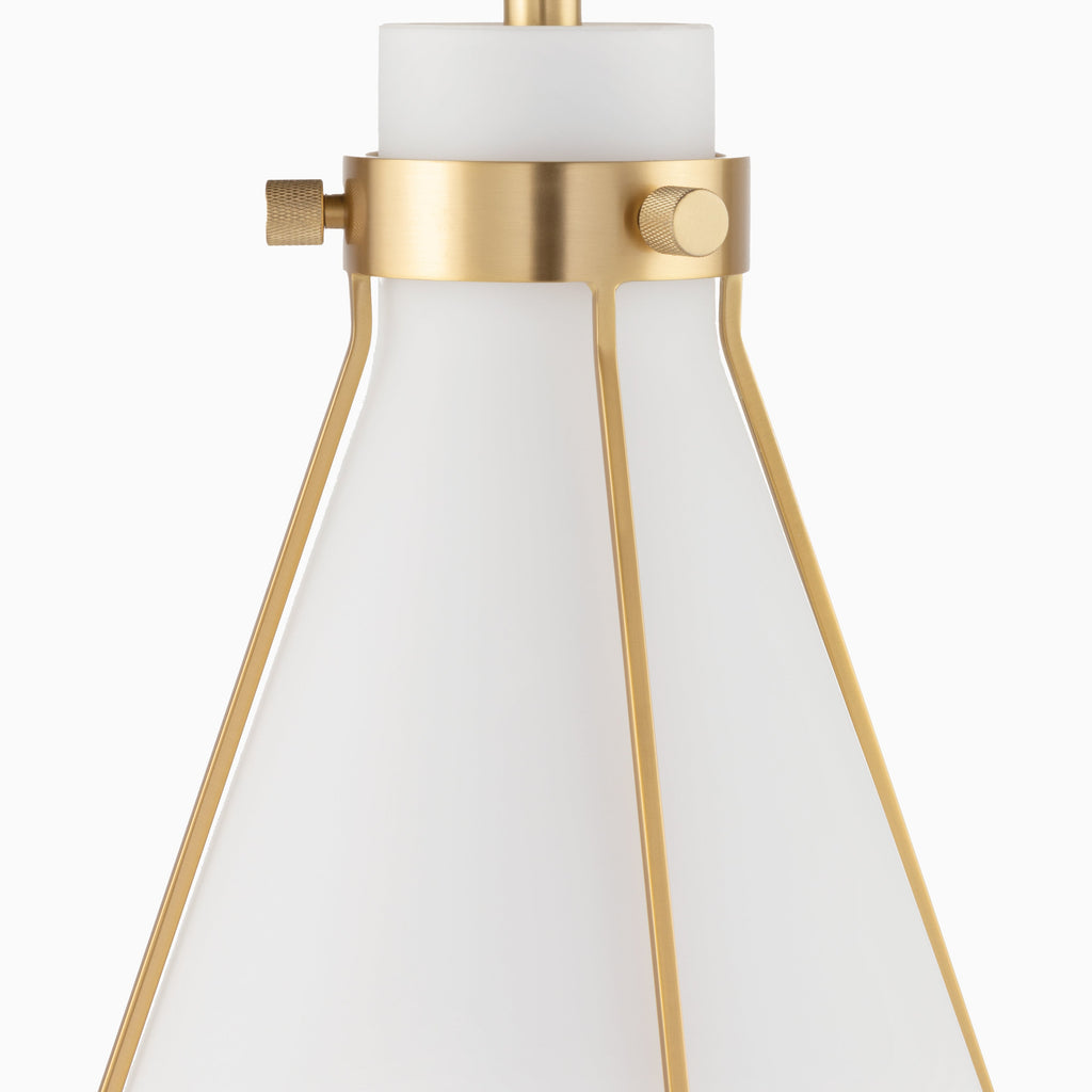 Rosa Triangular Pendant in Aged Brass