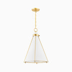 Rosa Triangular Pendant in Aged Brass