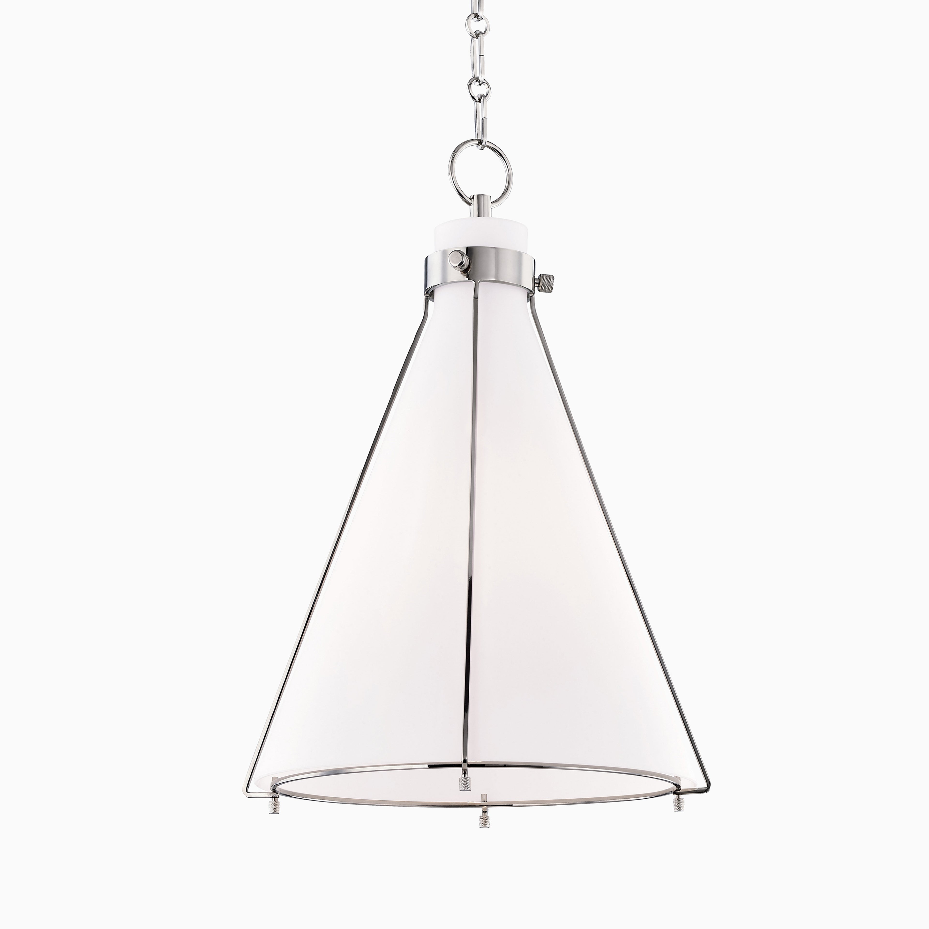 Rosa Triangular Pendant in Polished Nickel