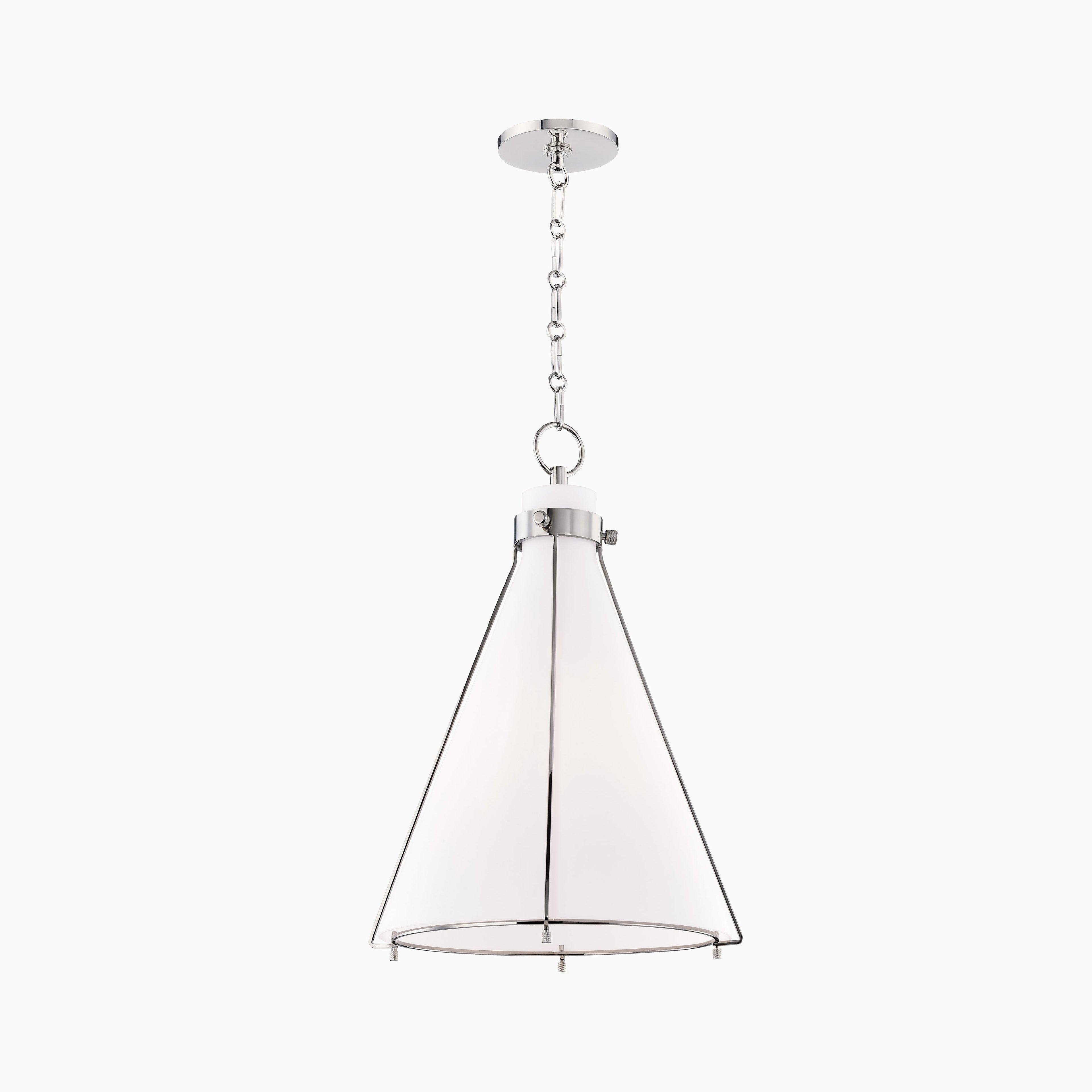 Rosa Triangular Pendant in Polished Nickel