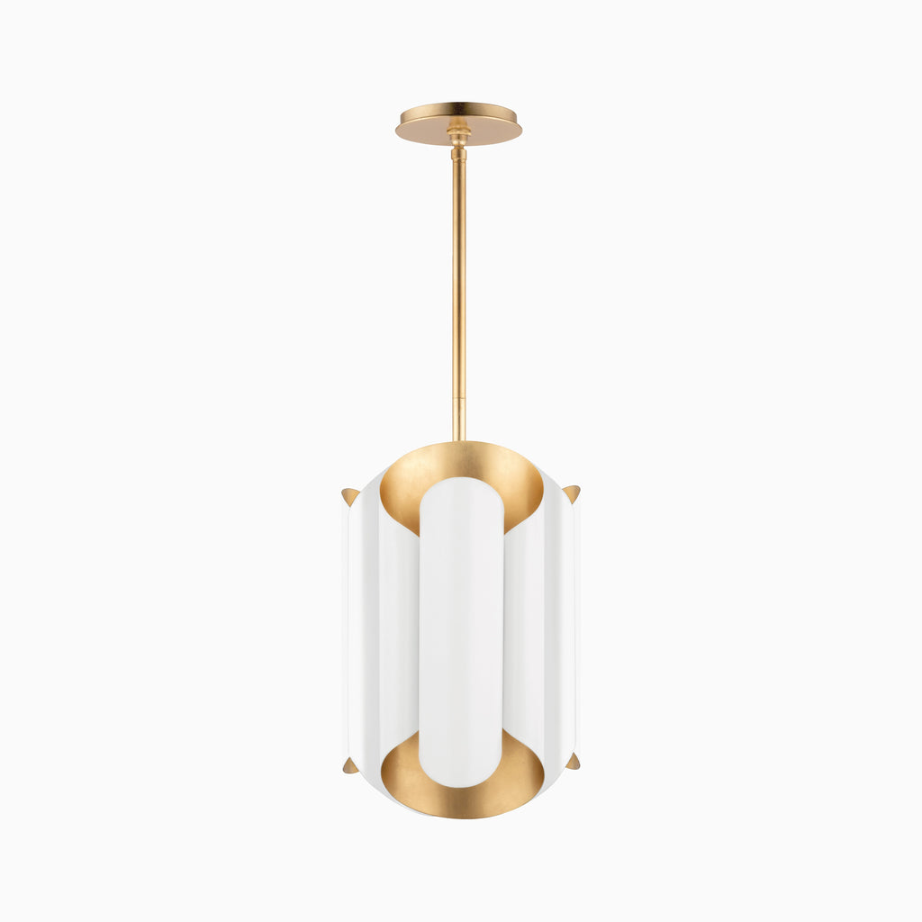 Cillian Pendant In Gold Leaf/White