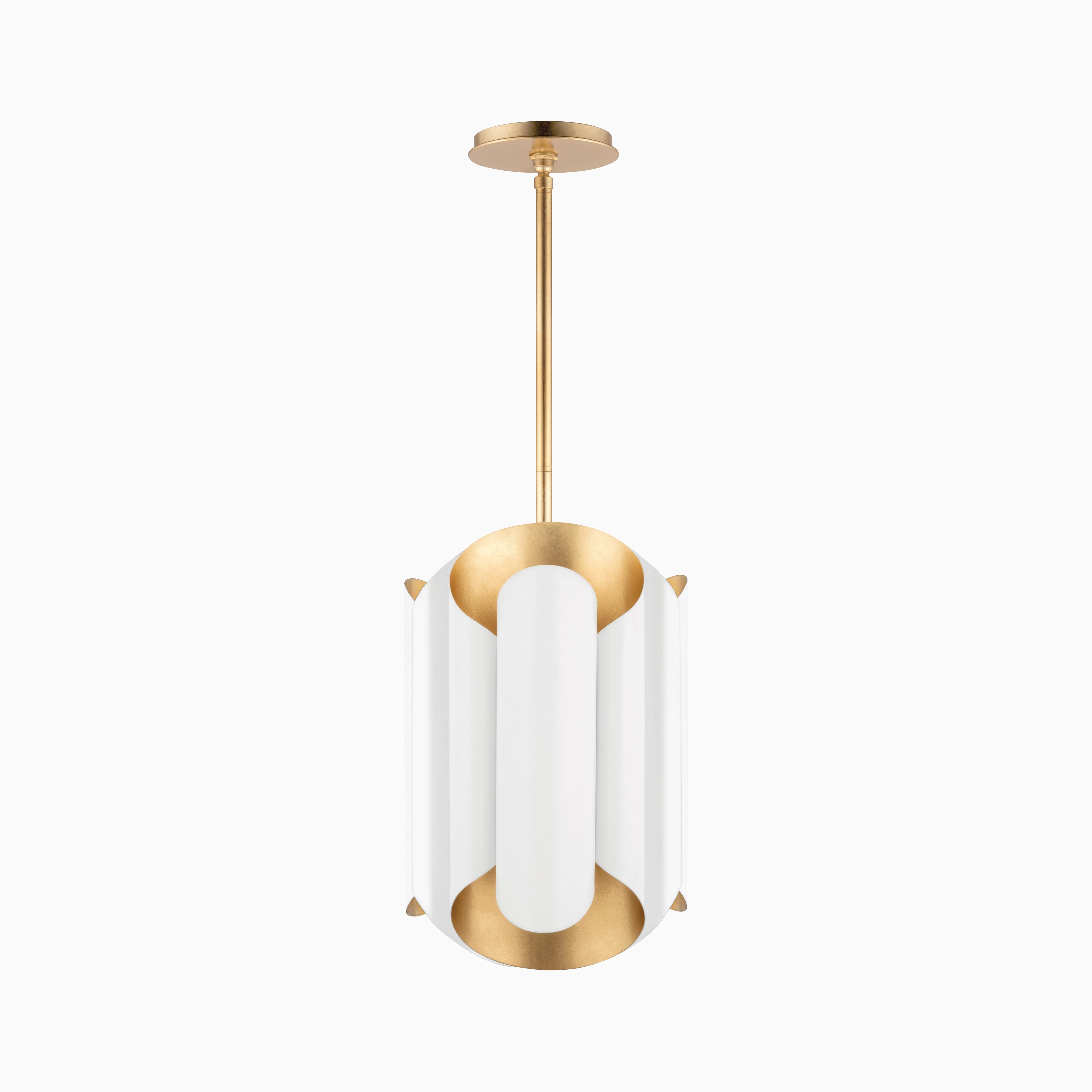 Cillian Pendant In Gold Leaf/White