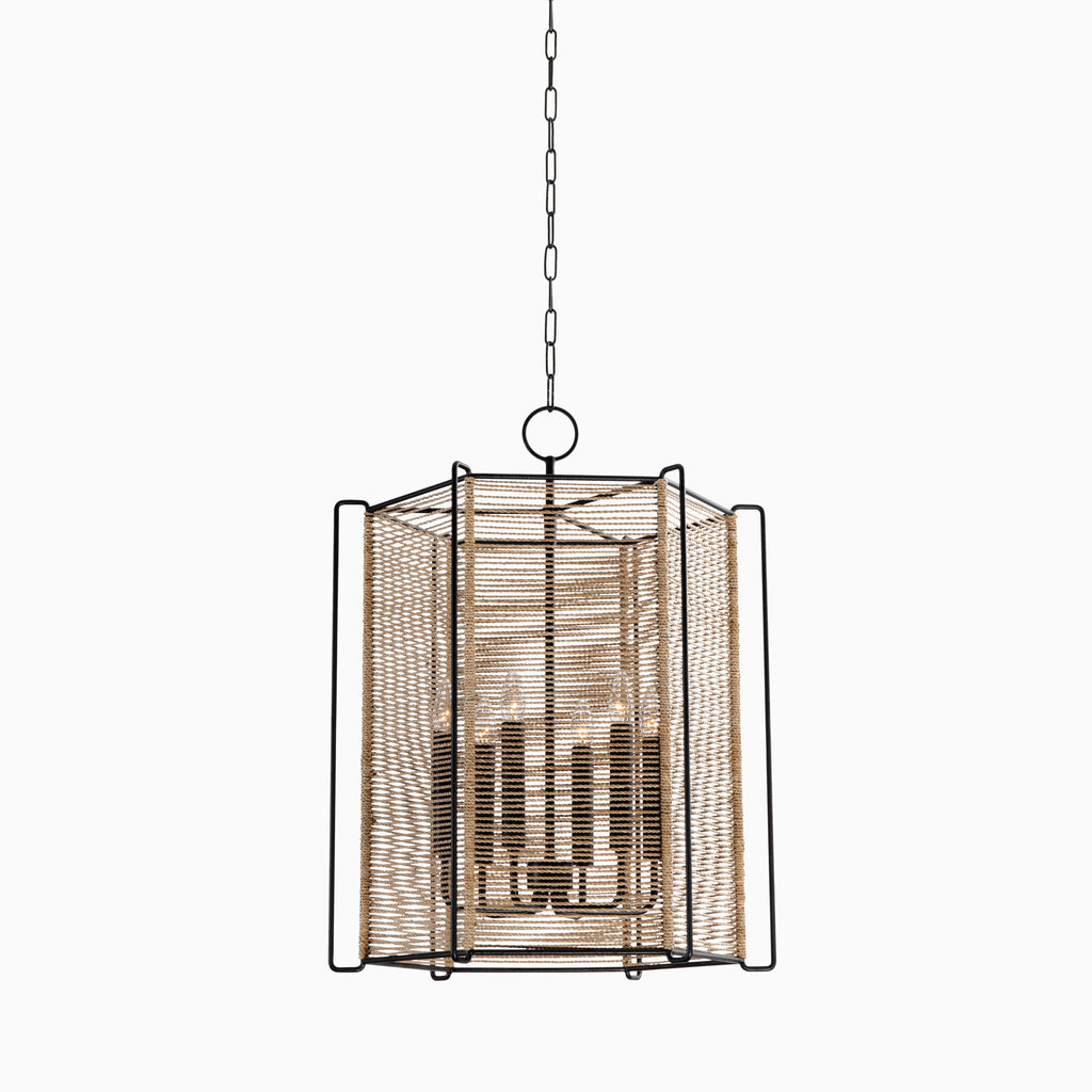 Ameena Lantern In Textured Black