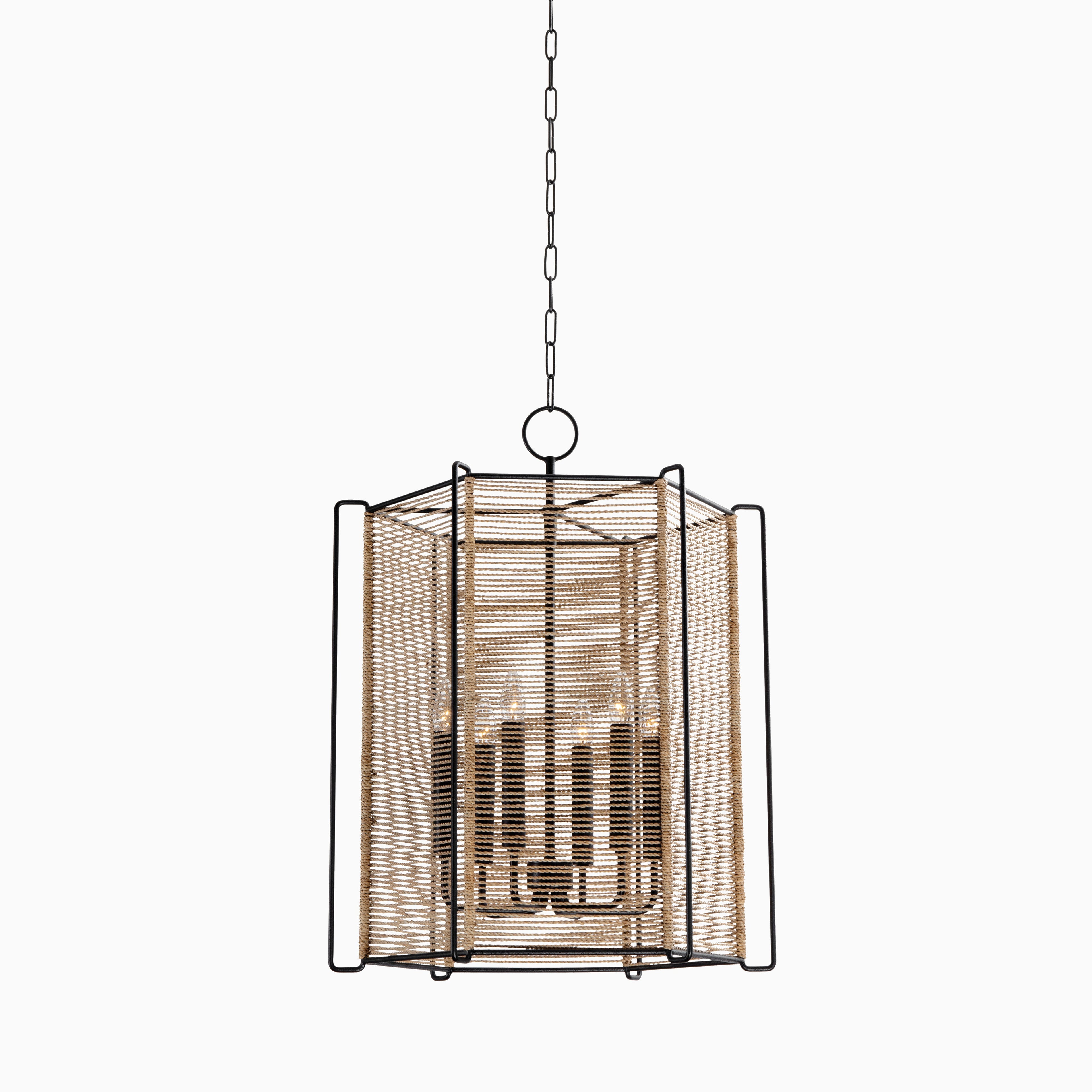 Ameena Lantern In Textured Black