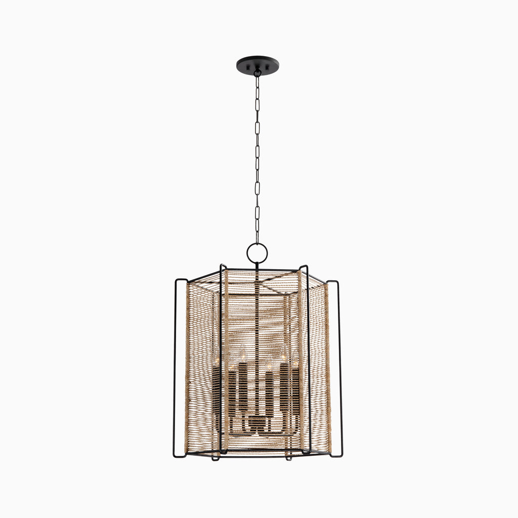 Ameena Lantern In Textured Black
