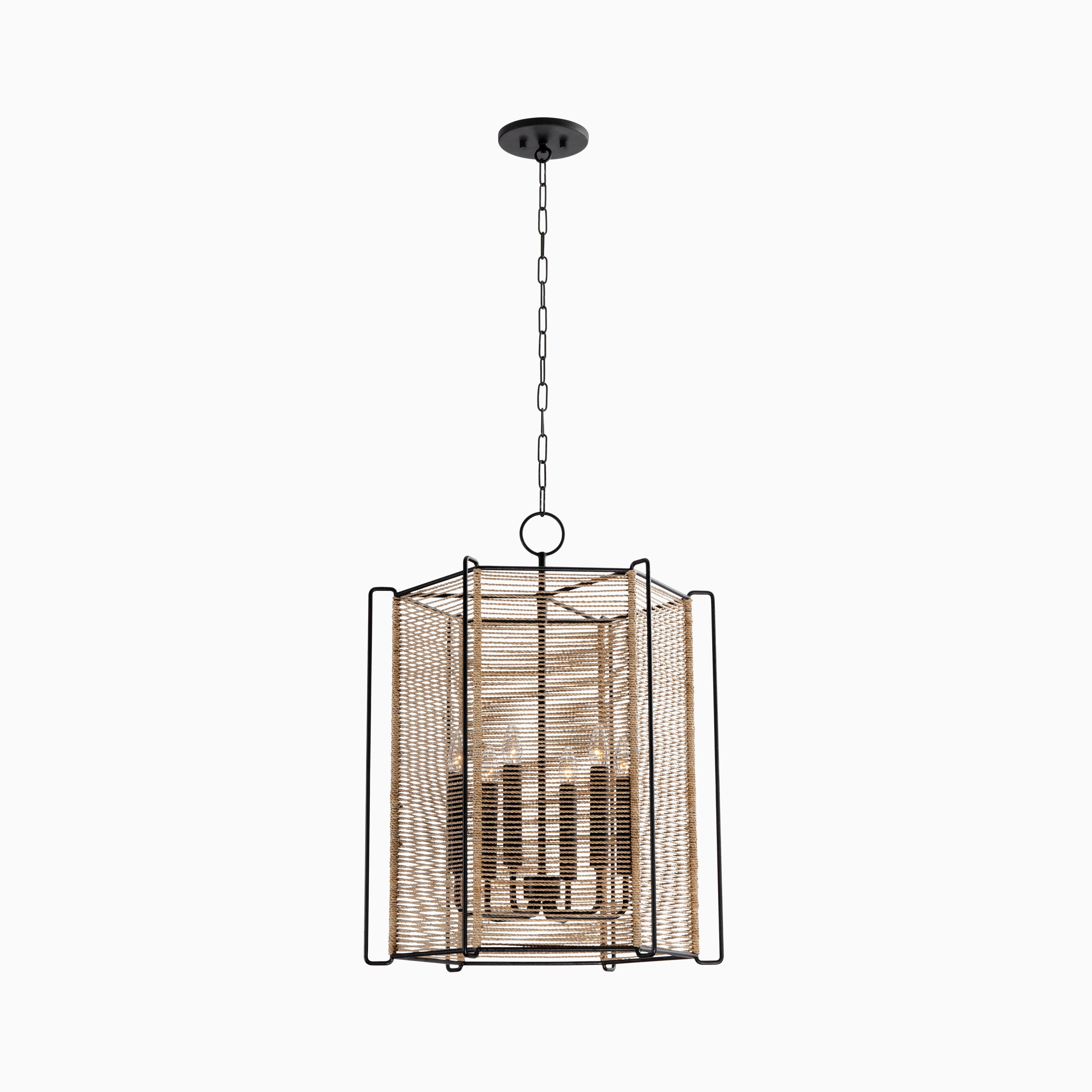 Ameena Lantern In Textured Black
