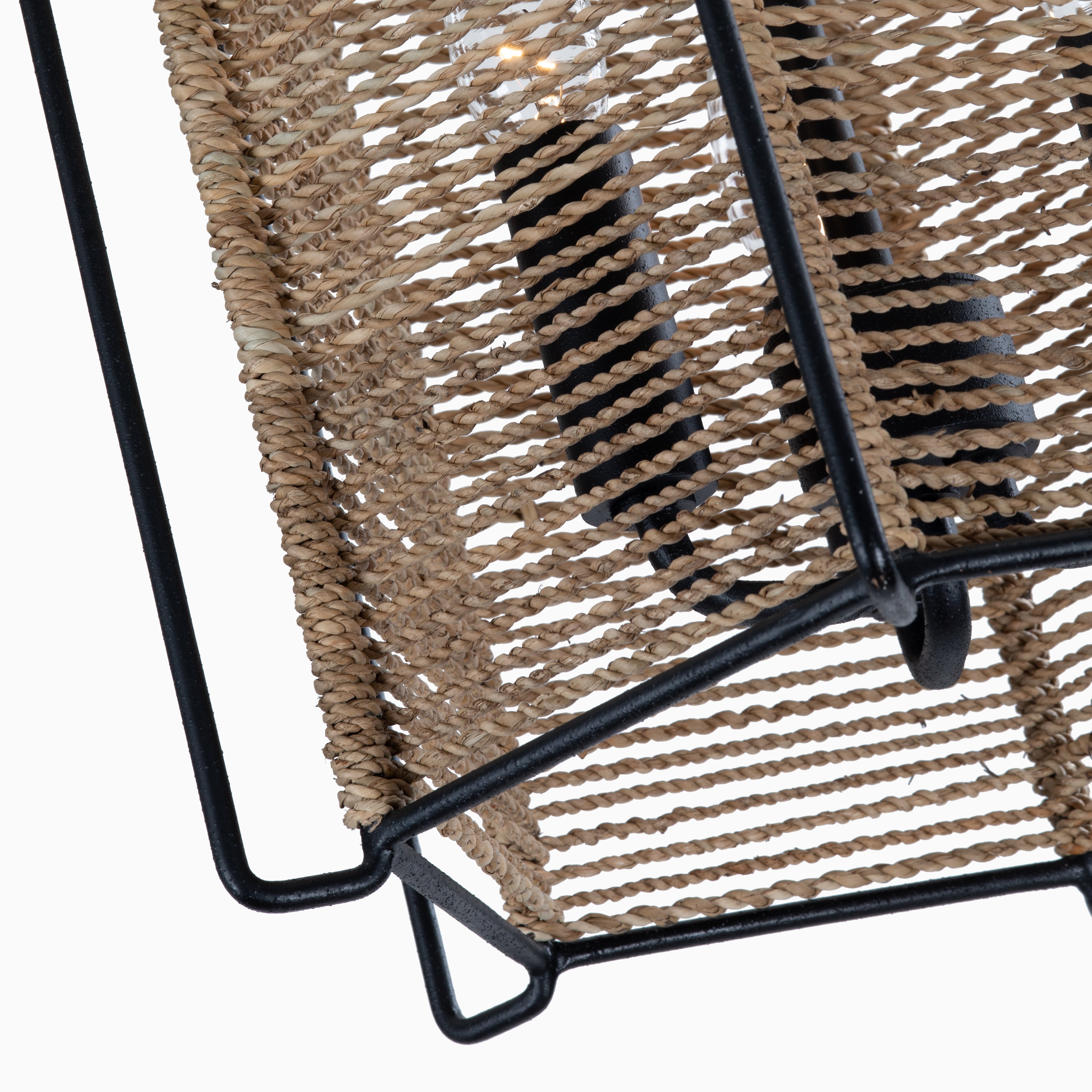 Ameena Lantern In Textured Black