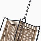 Ameena Lantern In Textured Black