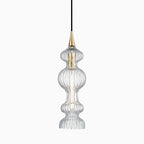 Satine Pendant In Aged Brass Clear